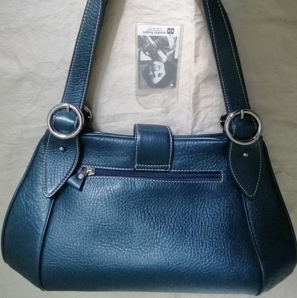 Arnaldo Bassini Italy teal leather shoulder bag - Picture 3 of 8